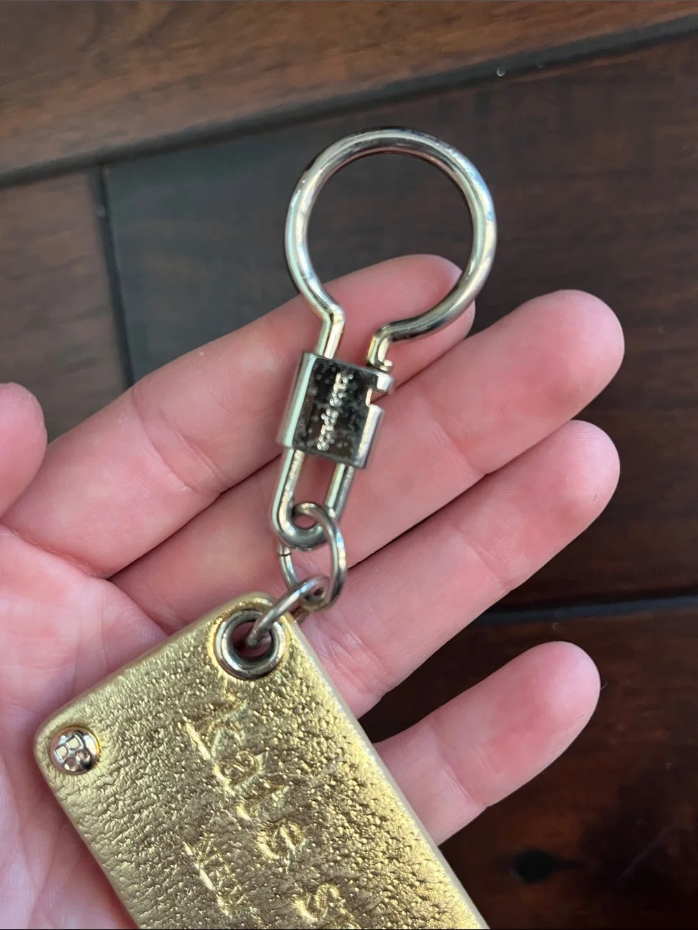 kate spade Gold Logo Leather Keychain